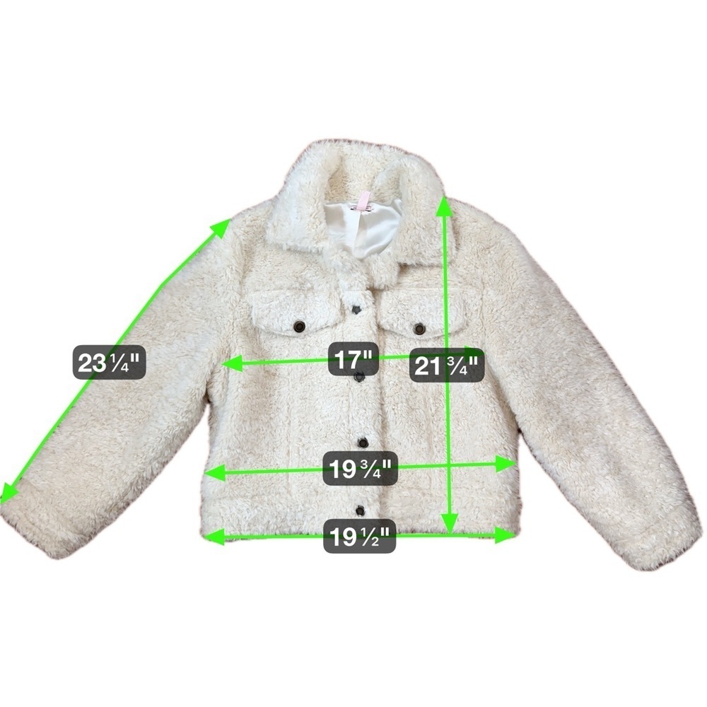 Victoria’s Secret Faux Fur Sherpa Teddy Jacket Cream White Size Large - Picture 12 of 15